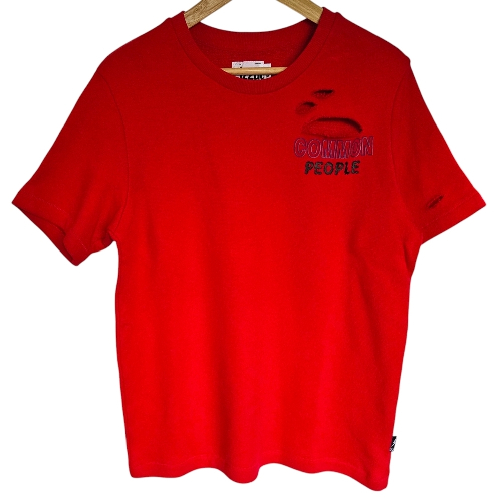 Izzue red Common People distressed t-shirt
